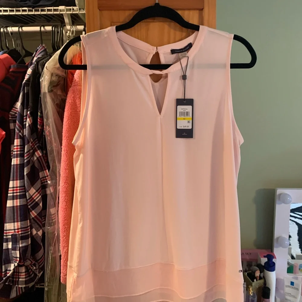 Tommy Hilfiger medium pale pink sleeveless top size medium - Picture 1 of 6